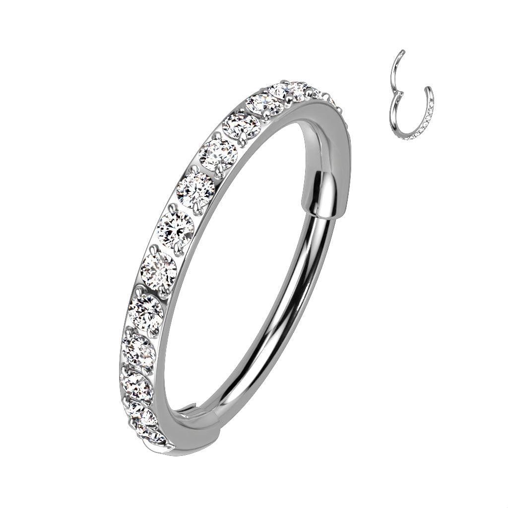 Lävistysrengas 0,8mm, Titanium CZ -kivellinen titaaniclicker