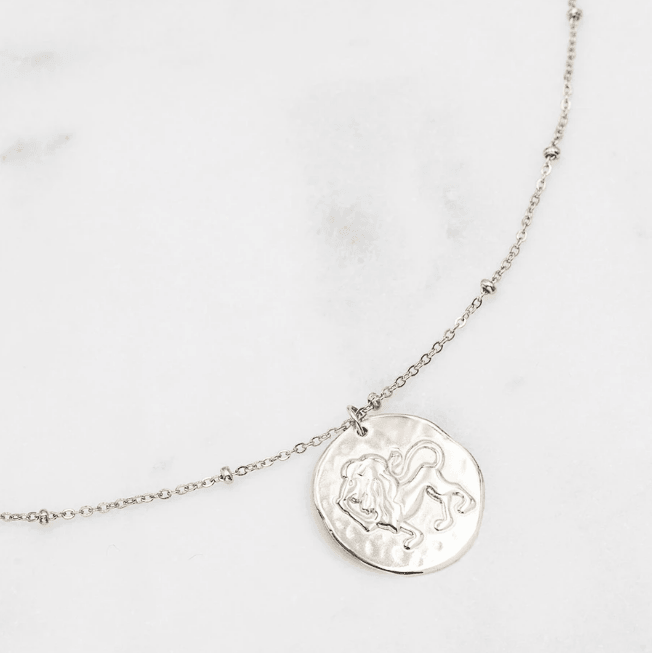 Surgical steel necklace, Astro Collection horoscope jewelry (silver)