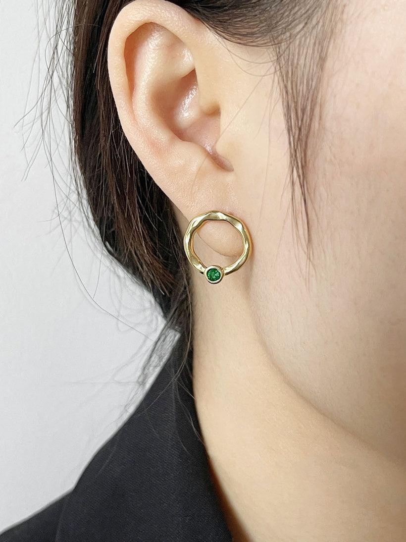 FRENCH RIVIERA|Saint Tropez Earrings -teräksiset vihreät korvakorut