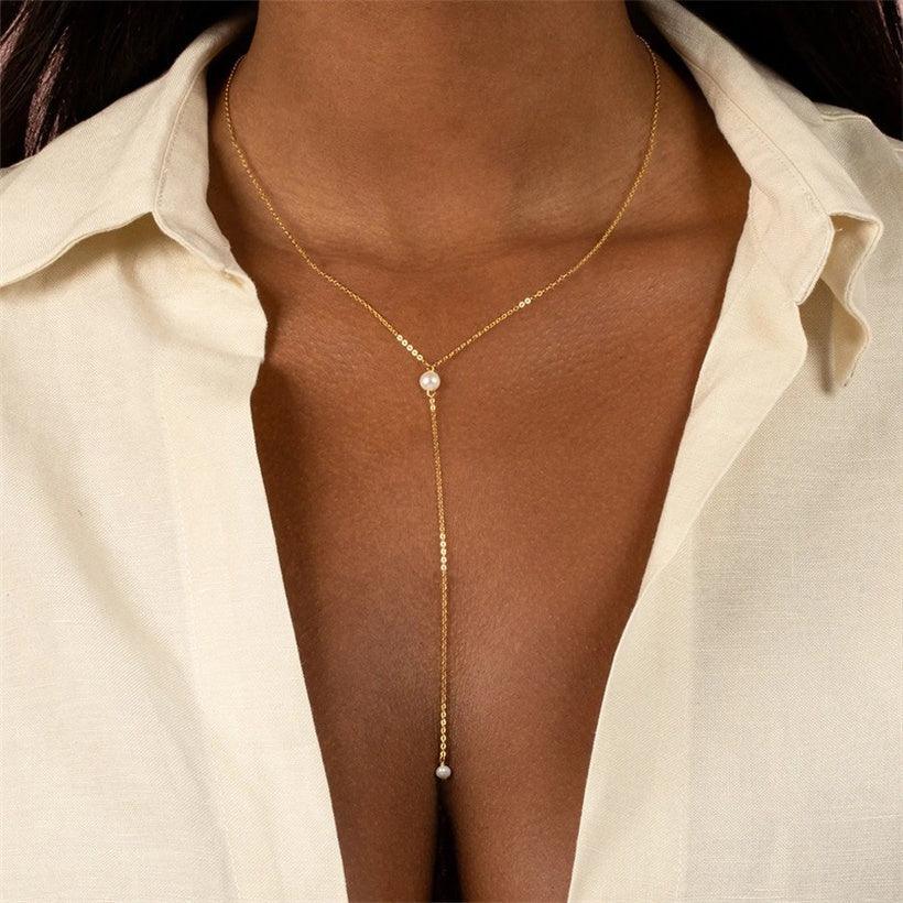 FRENCH RIVIERA|La Verne Necklace -hopeanvärinen kirurginteräskaulakoru