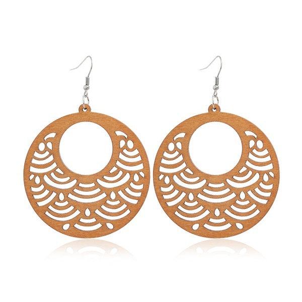 Puiset korvakorut, Waves Mandala -ruskeat pitsikorvakorut