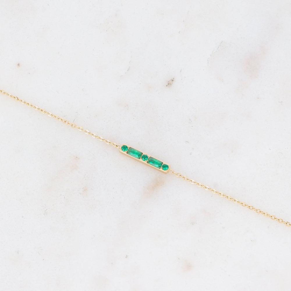 Rannekoru, BOHM PARIS|Bracelet Honoré -siro vihreä kristallirannekoru