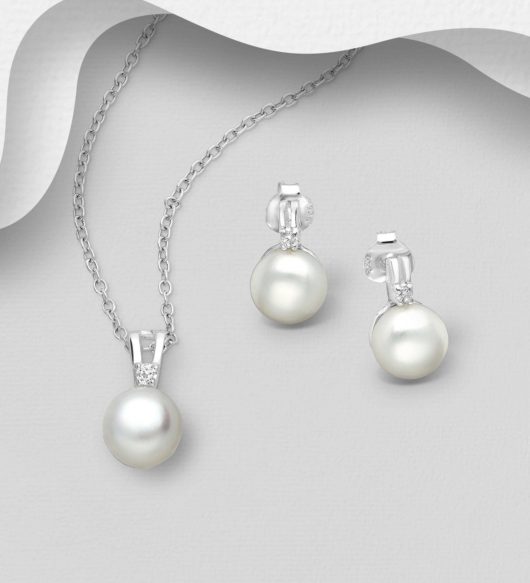 PREMIUM COLLECTION|Silver pearl jewelry set|Jewelry store Romeo