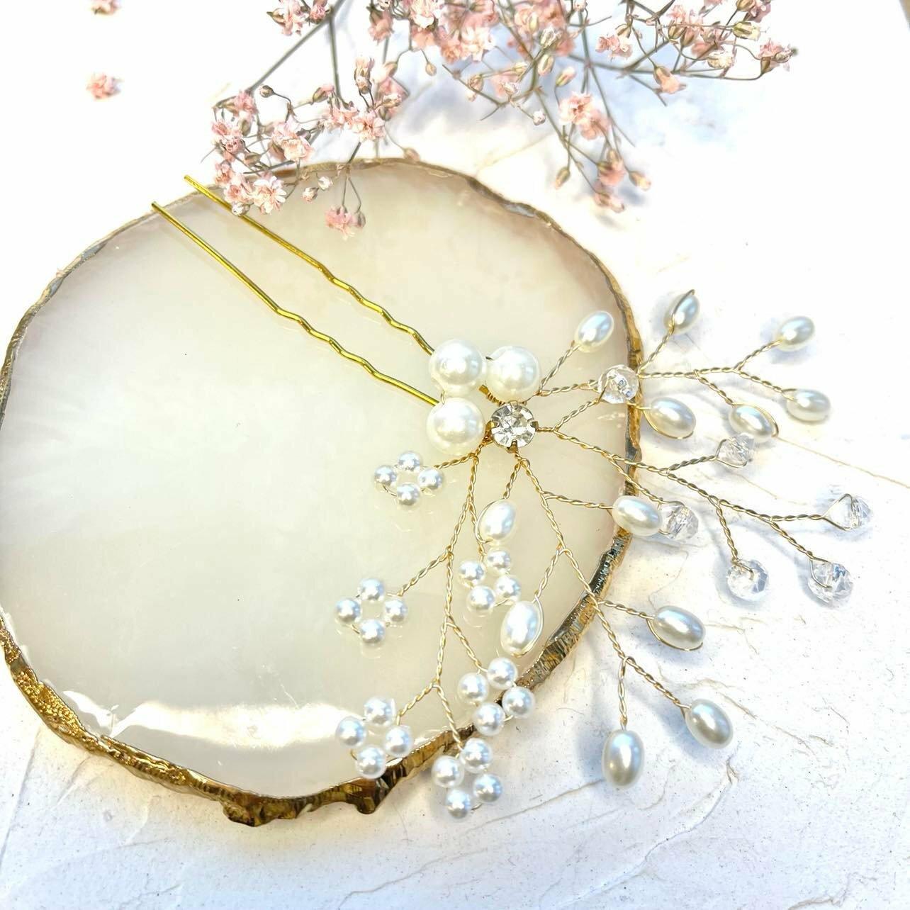 Hiuskoriste|ROMANCE, Bess Medium -kullanvärinen hiuskoru helmin