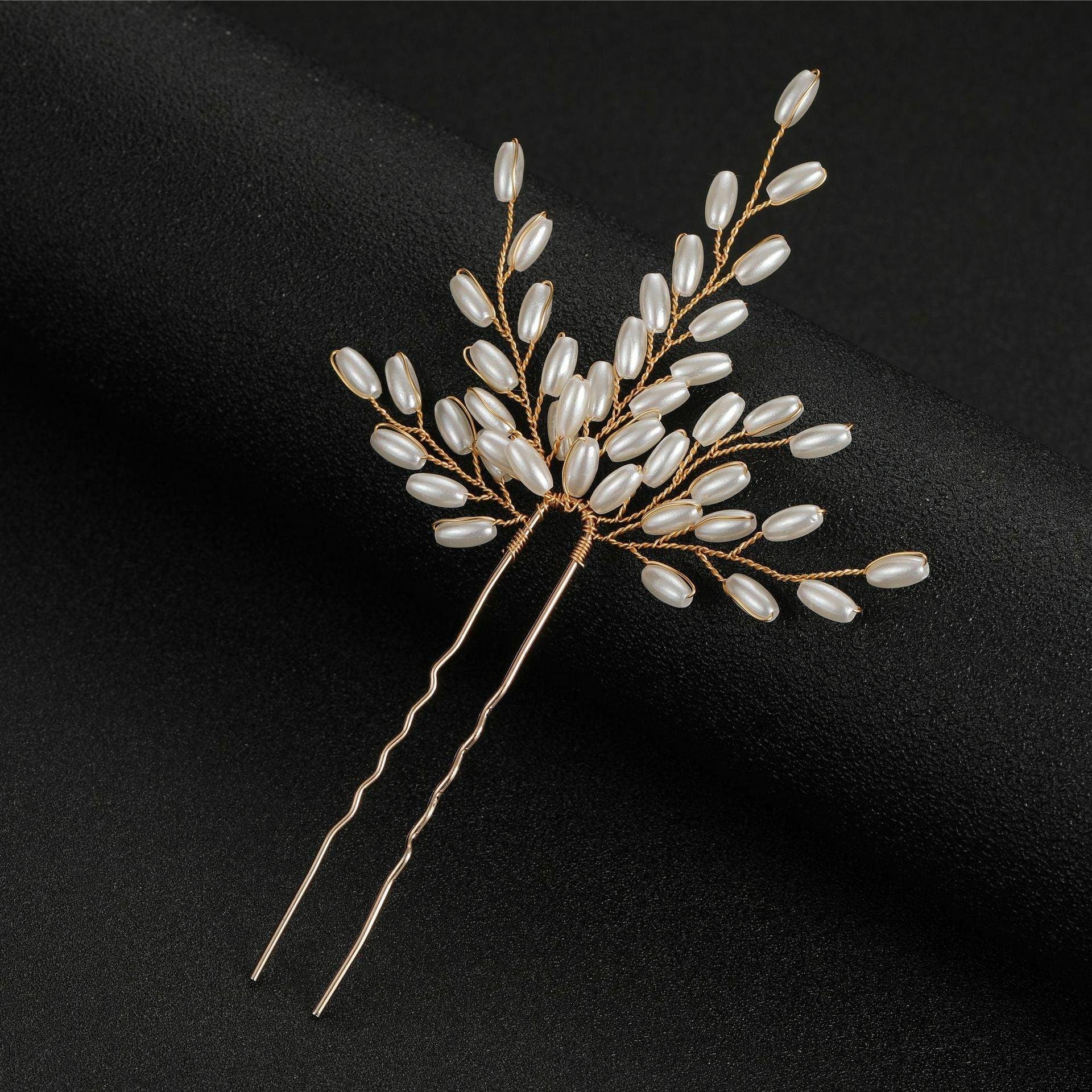 Hiuskoriste|ROMANCE, Emily -kullanvärinen hiuskoru helmin