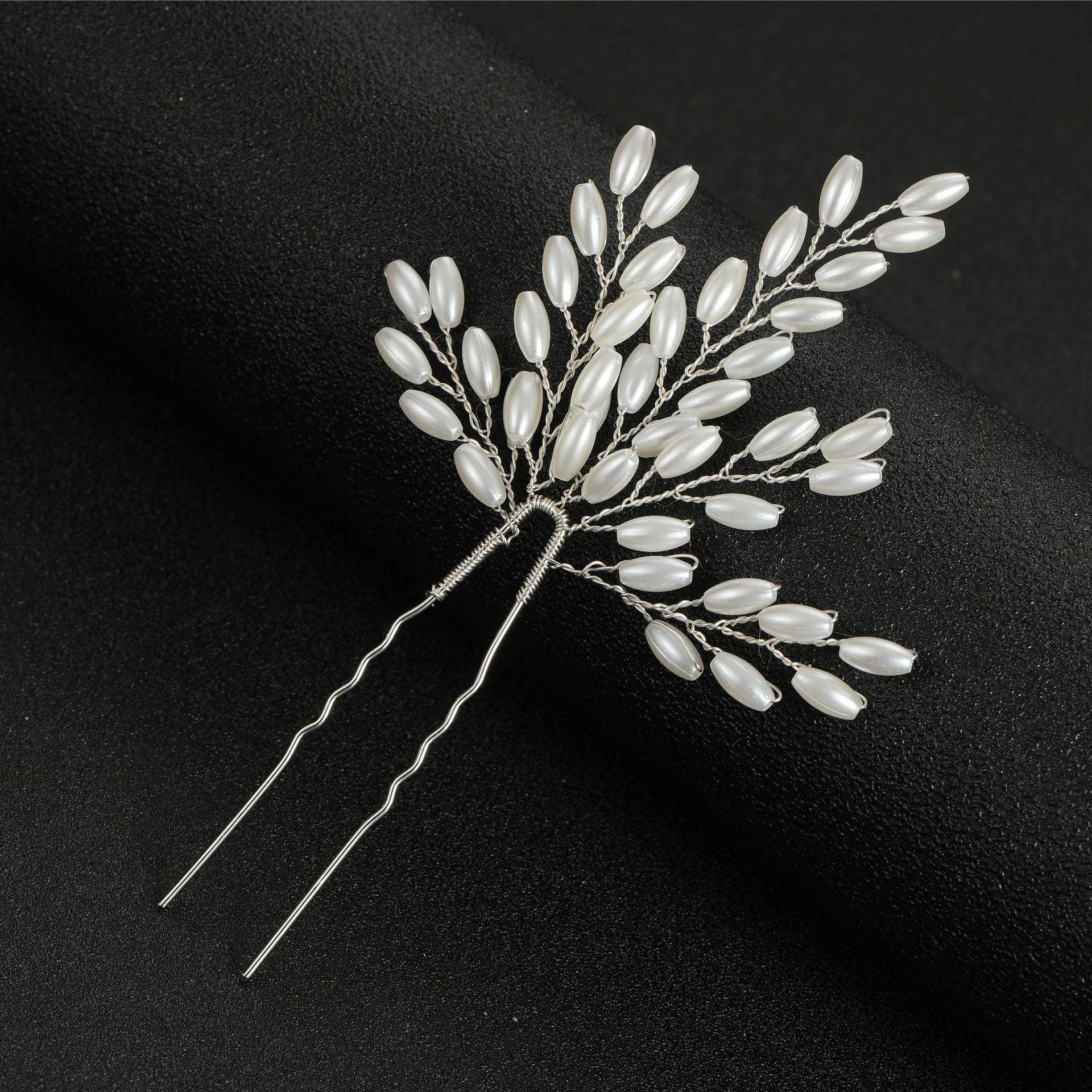 Hiuskoriste|ROMANCE, Emily -hopeanvärinen hiuskoru helmin