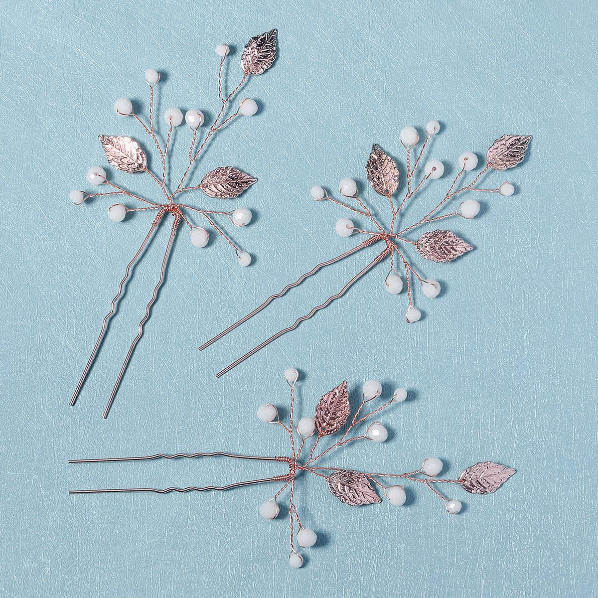 Hair accessory set|ROMANCE, Eloise rose gold hair clips