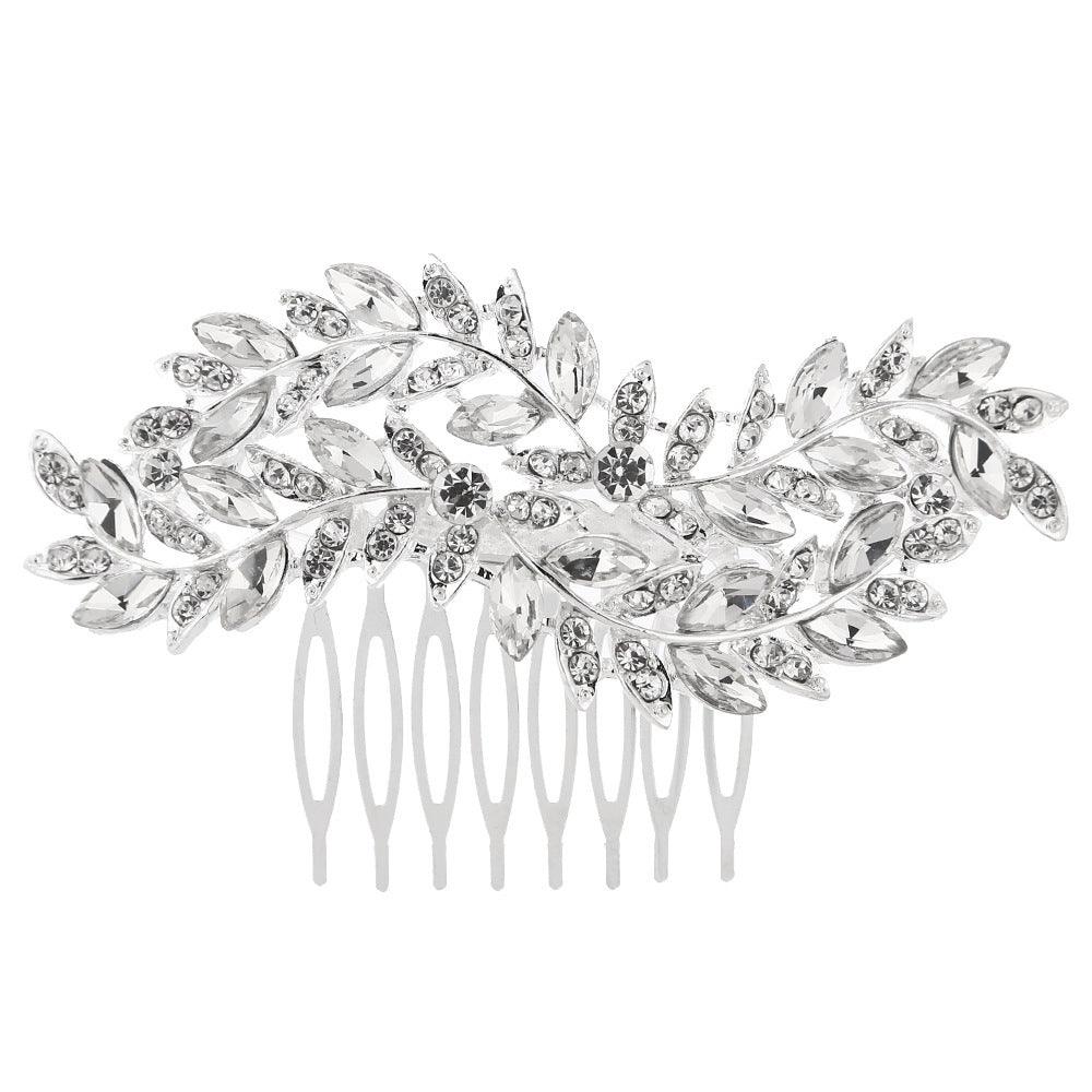 Hair ornament, ROMANCE|Hayley -silver-tone glittering hair ornament