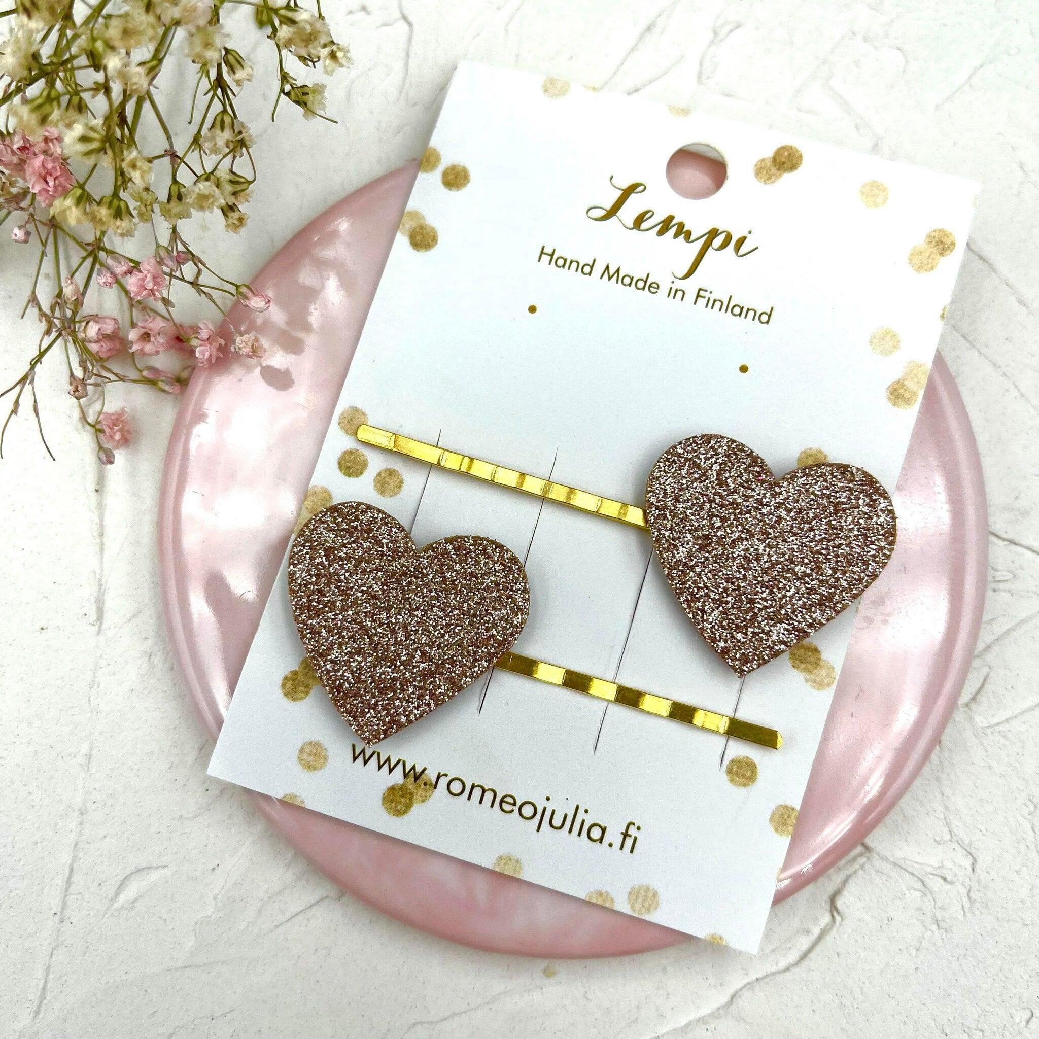 LEMPI hair clips, Lempi (rose gold glitter)
