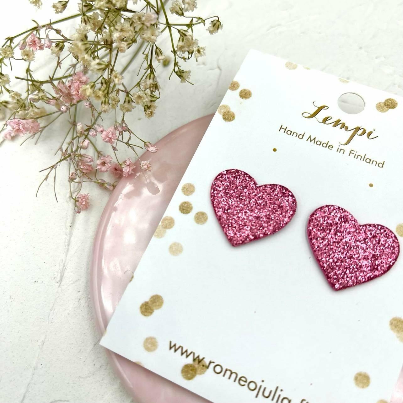 LEMPI earrings, Lempi (rose pink glitter)