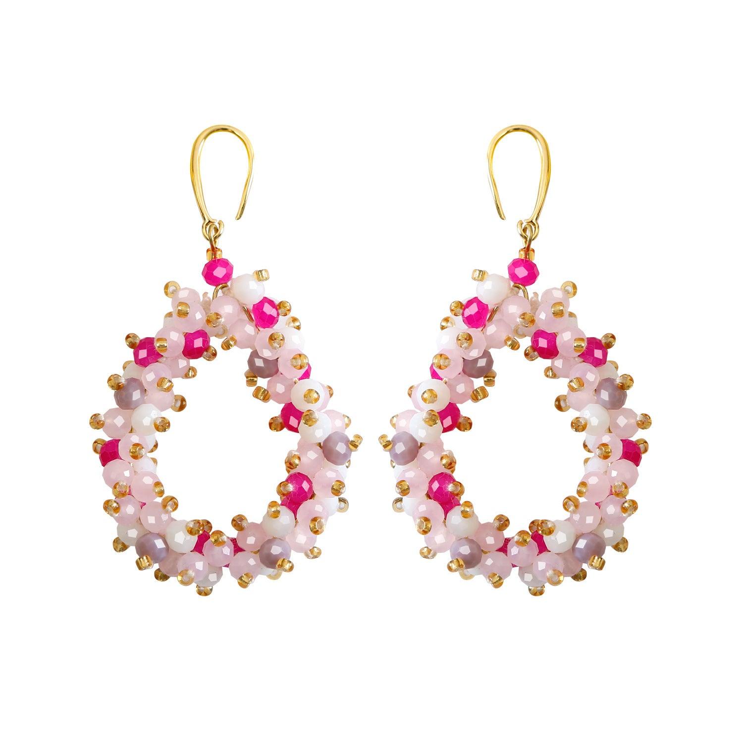 FRENCH RIVIERA|Lauren Earrings -vaaleanpunaiset pisarakorvakorut