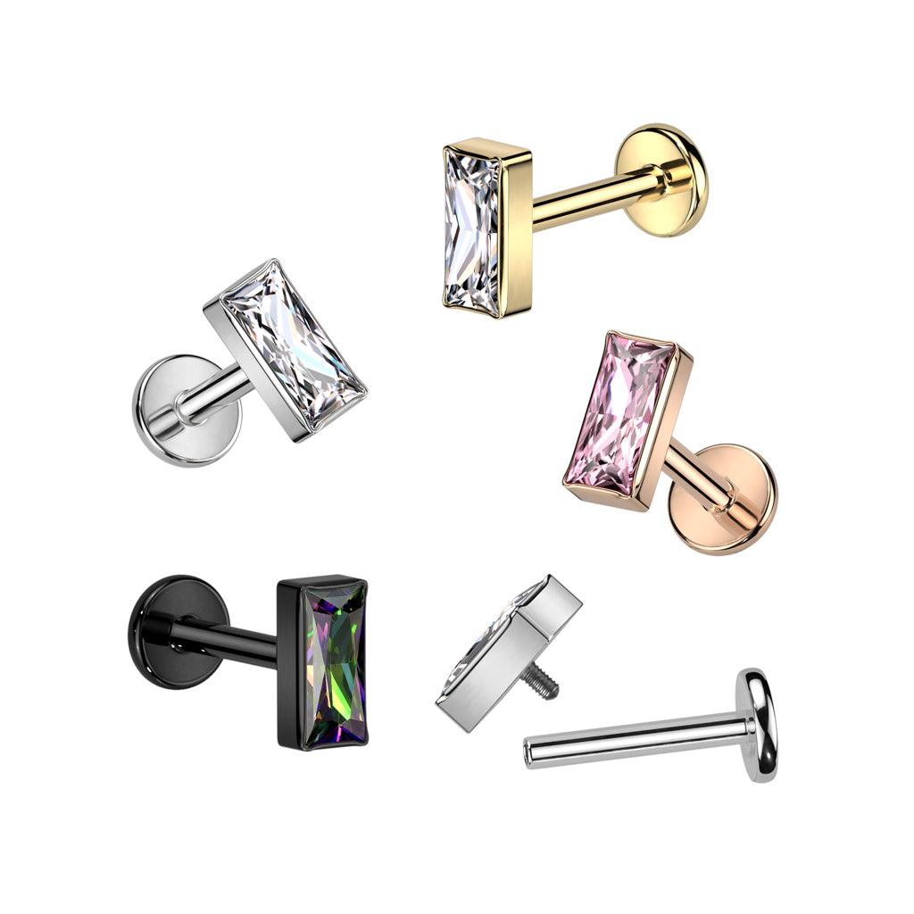 Titaani rustokoru/traguskoru, CZ Bar -kimaltava labret (hopea)