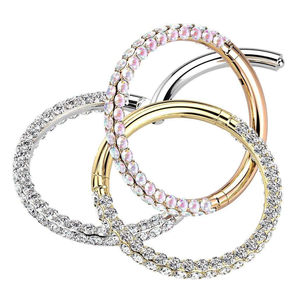 Lävistysrengas, Titanium 3 Sides Hoop in Gold -titaaninen clicker