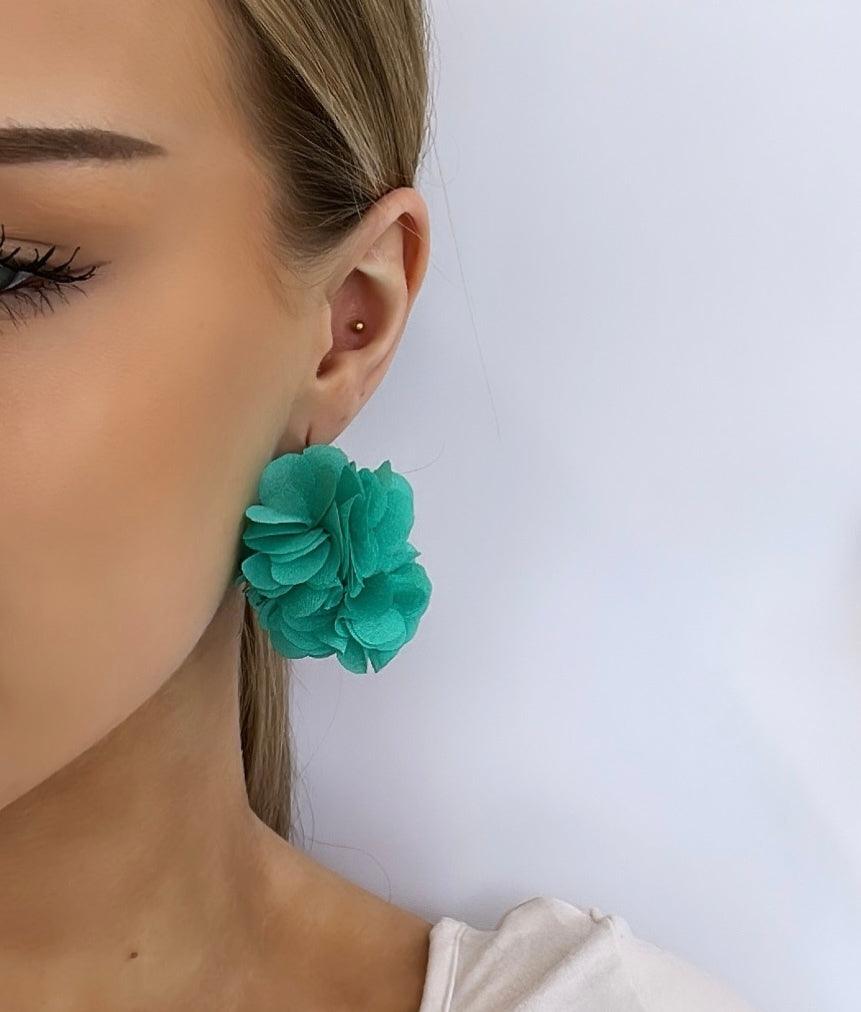 Korvakorut, FRENCH RIVIERA|Jasmine -kukkakorvakorut (vihreänturkoosi)