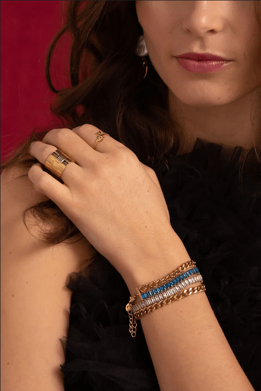 Rannekoru, BOHM PARIS|Bracelet Deannille Rhodium -kirkas rannekoru