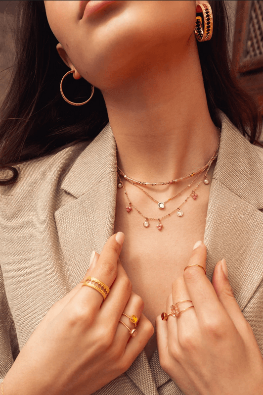 BOHM PARIS|Collier Ronan -rhodonite - rhodoniitti luonnonkivikaulakoru