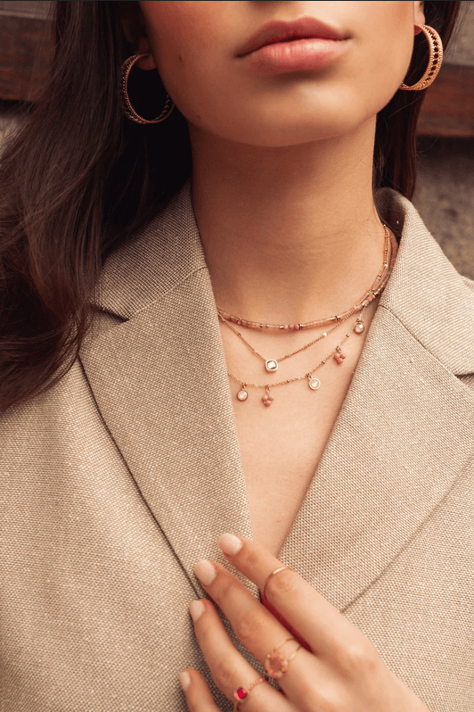 BOHM PARIS|Collier Ronan -rhodonite - rhodoniitti luonnonkivikaulakoru