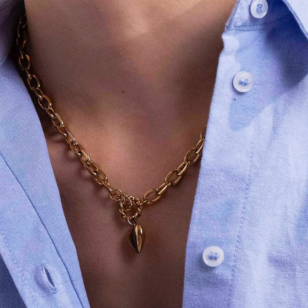 BOHM PARIS|Collier Braidy -sydänkaulakoru paksulla ketjulla (kulta)