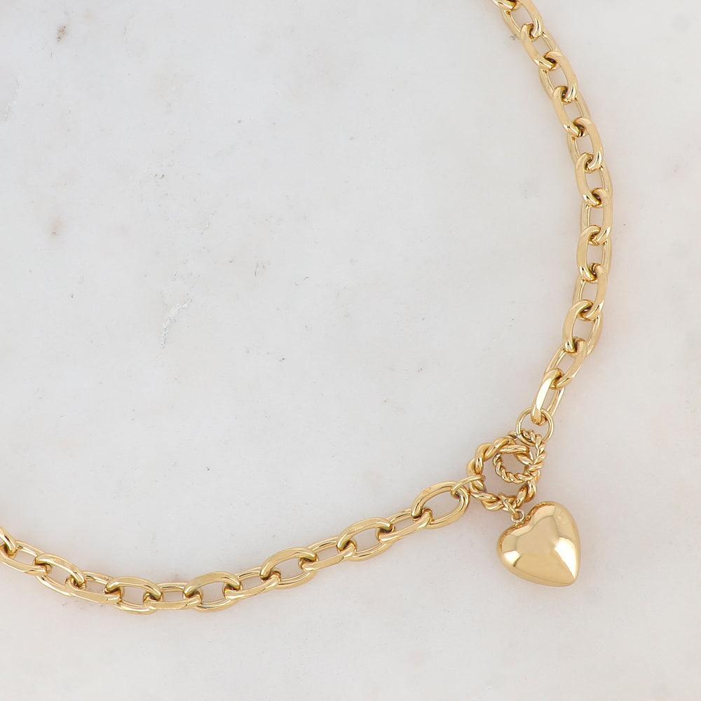 BOHM PARIS|Collier Braidy -sydänkaulakoru paksulla ketjulla (kulta)