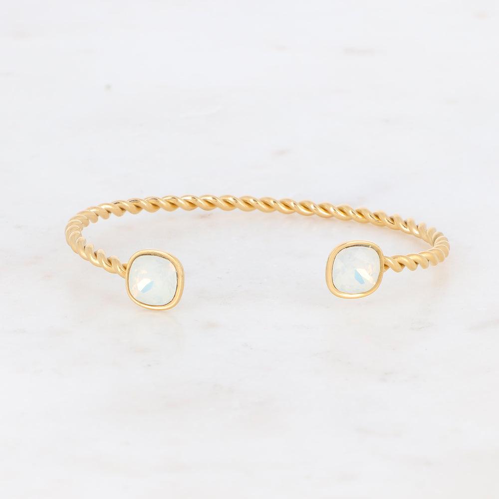 BOHM PARIS|Bracelet Manoel -kristallirannekoru (kulta, valkoinen)