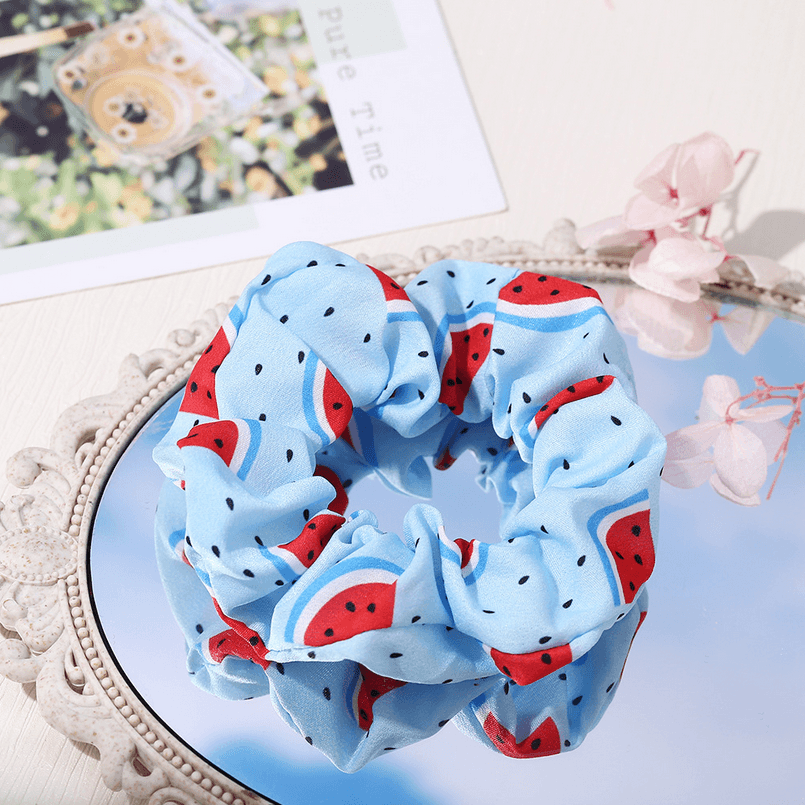 Scrunchie|SUGAR SUGAR, Watermelon -blue watermelon hair donut