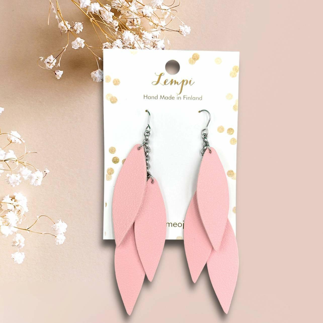 LEMPI earrings, Vilma (pink / steel)