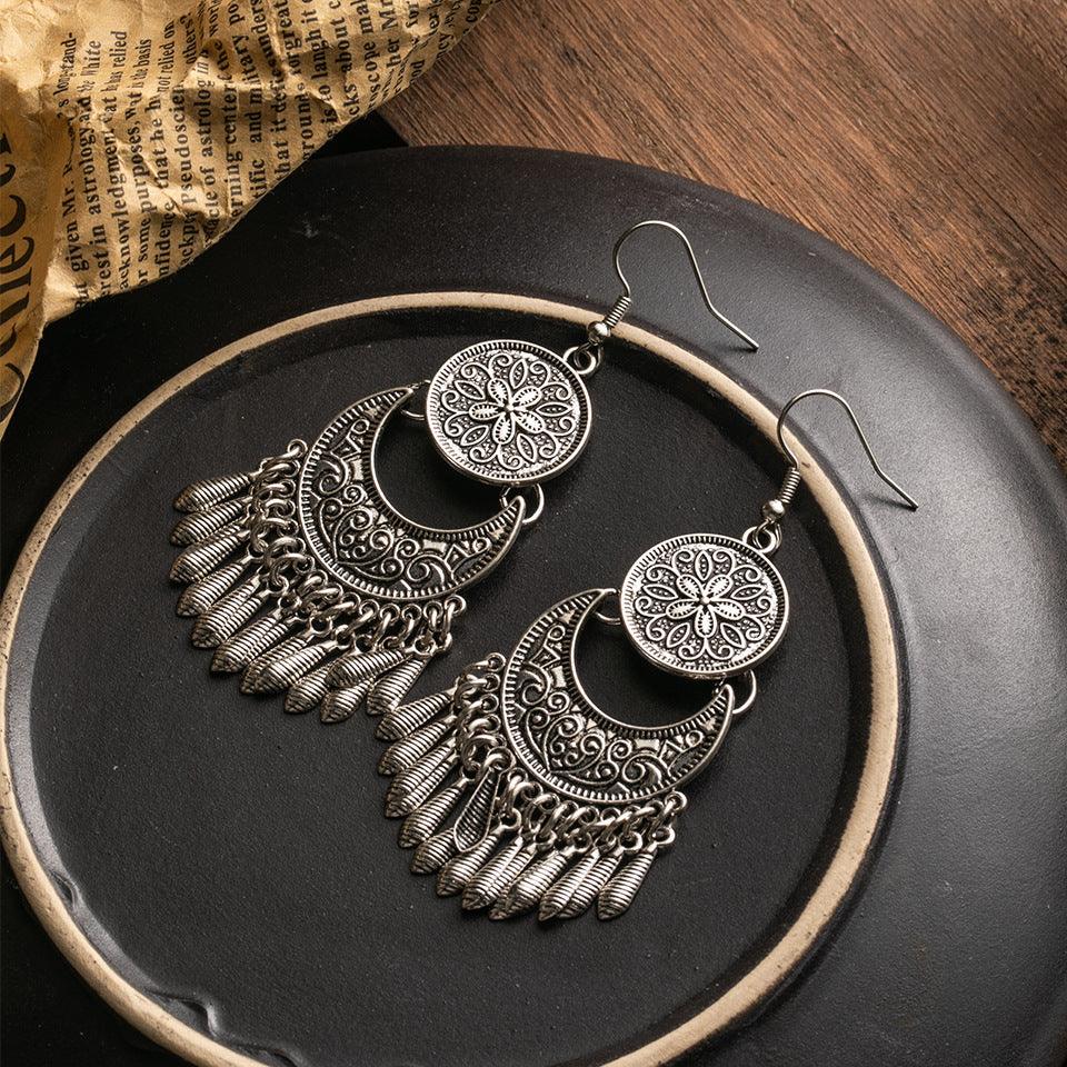 FRENCH RIVIERA|Luna bohemian silver earrings