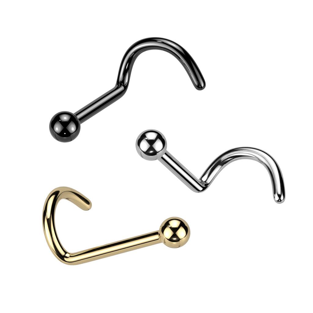 Nenänappi 0,8mm, Titanium Ball 2mm -titaaninen nenäkoru