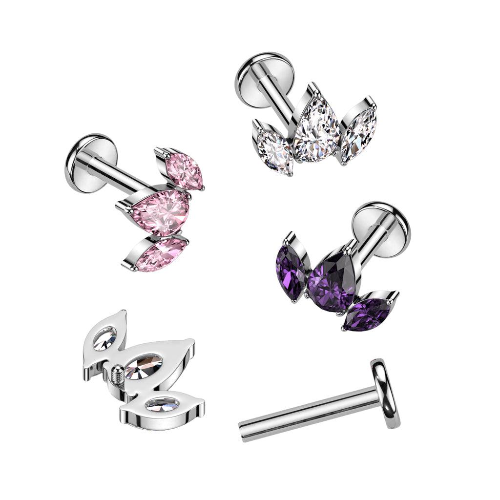 Rustokoru/traguskoru, Crystal Top -titaaninen labret