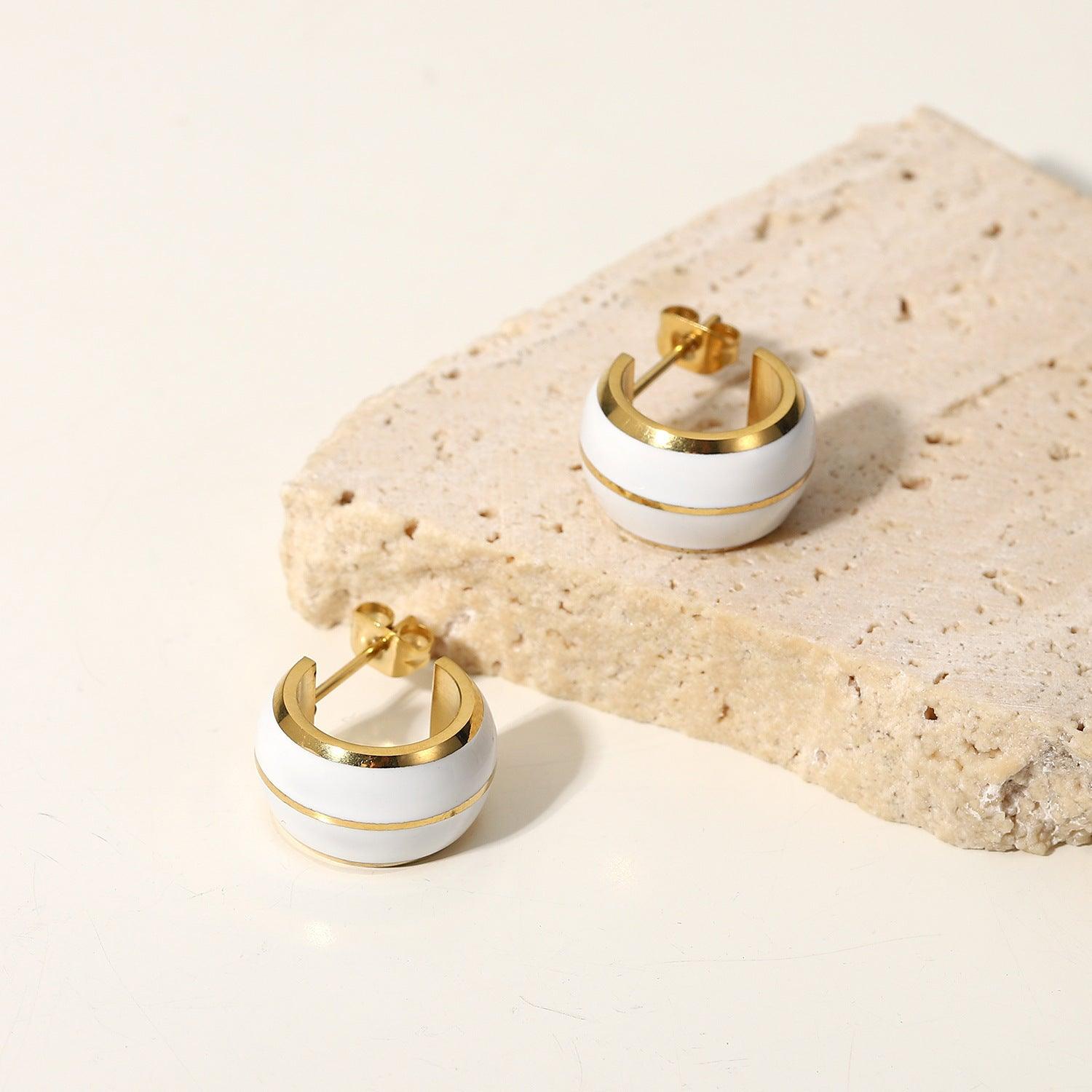 FRENCH RIVIERA|Ivy surgical steel rings with white accents