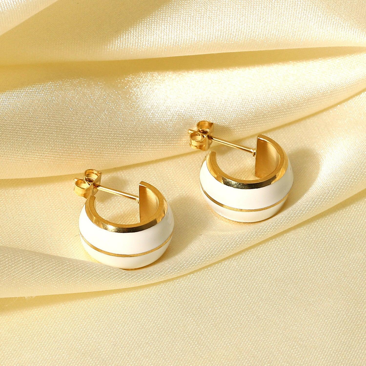 FRENCH RIVIERA|Ivy surgical steel rings with white accents
