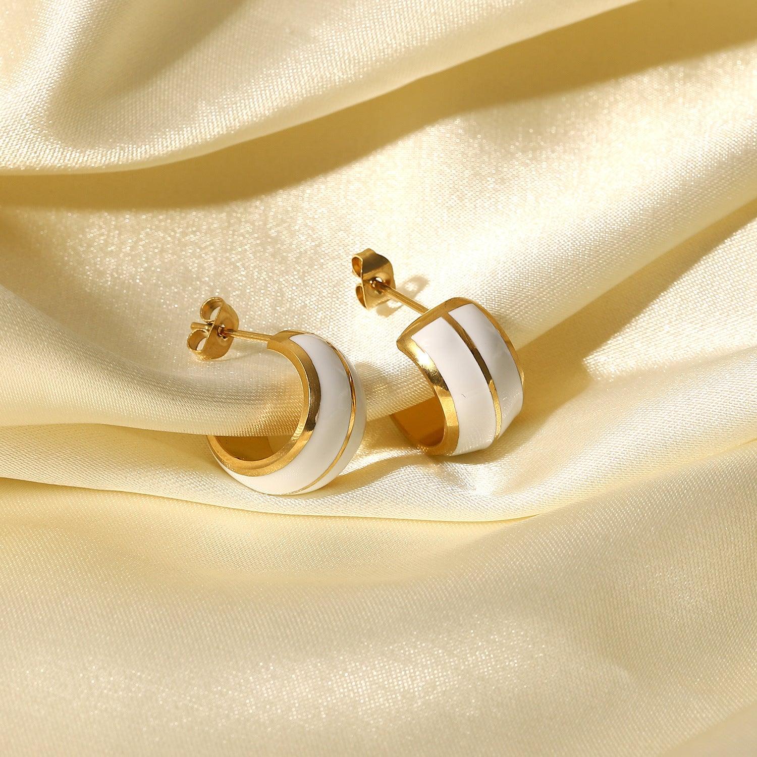 FRENCH RIVIERA|Ivy surgical steel rings with white accents