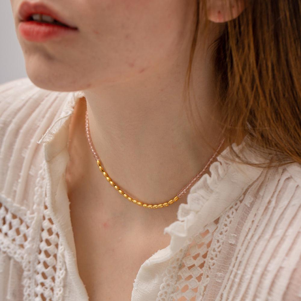 FRENCH RIVIERA | Rosanna pink necklace made of surgical steel