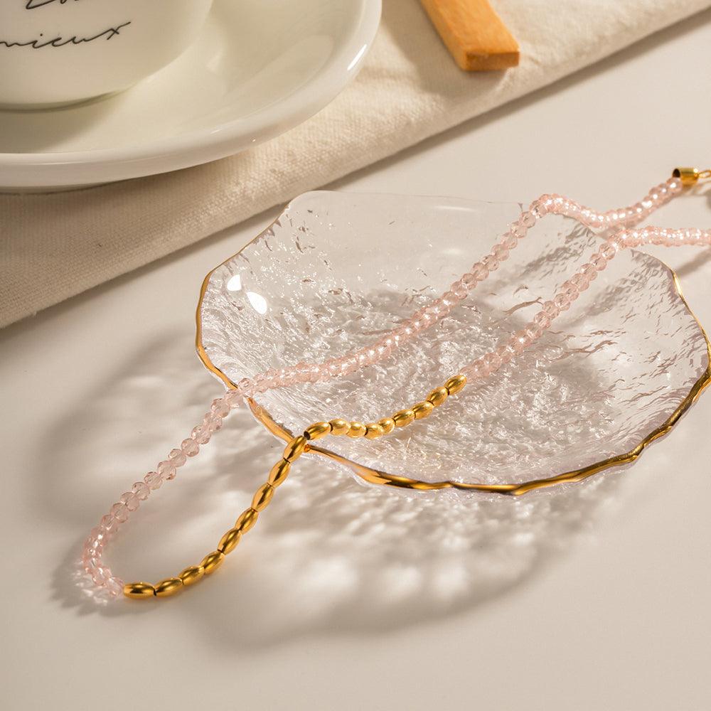 FRENCH RIVIERA | Rosanna pink necklace made of surgical steel