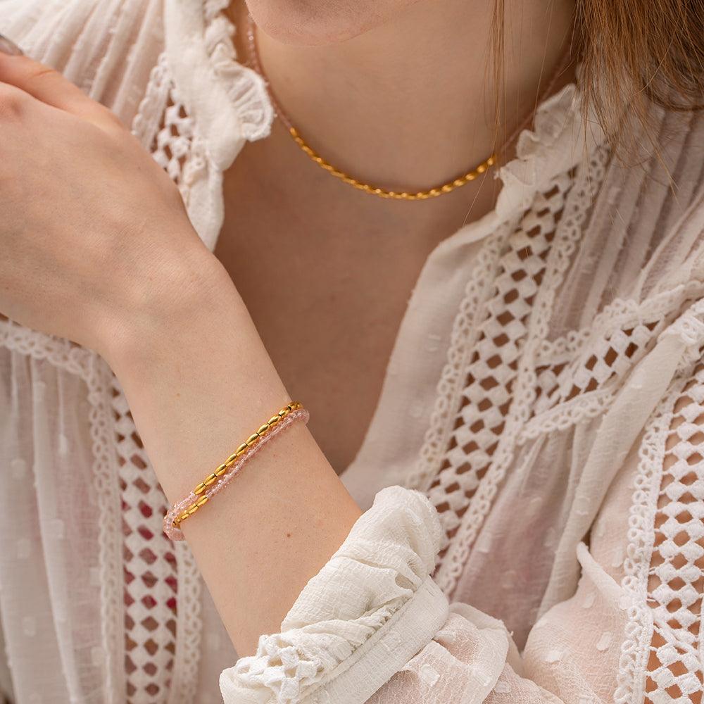 FRENCH RIVIERA|Rosanna pink bracelet made of surgical steel