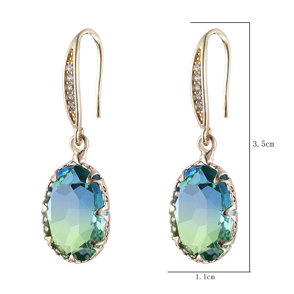FRENCH RIVIERA|Minette Earrings -sinivihreät kimaltavat korvakorut