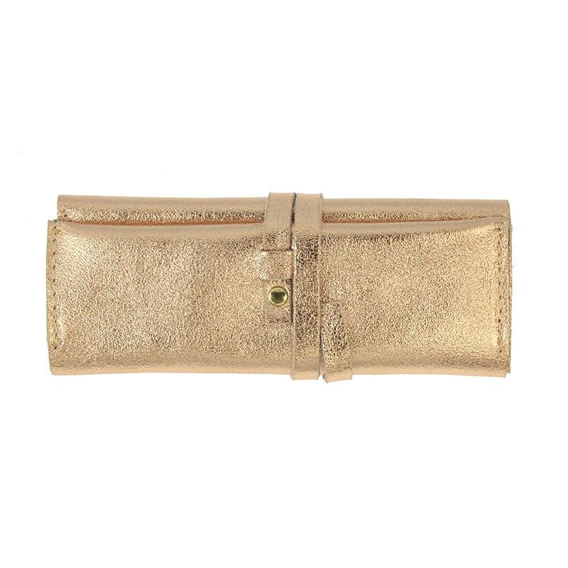Pochette à bijoux Harmony -nahkainen korujen säilytyskäärö (r.kulta)