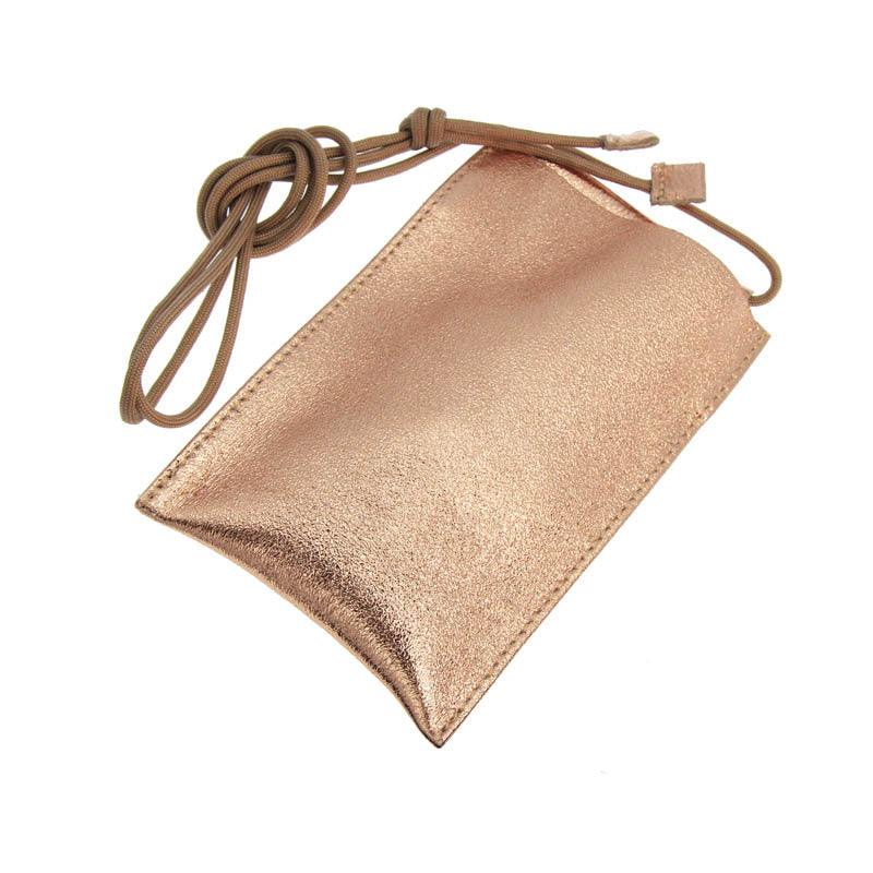Pochette pour Smartphone -nahkainen puhelinlaukku (ruusukulta)