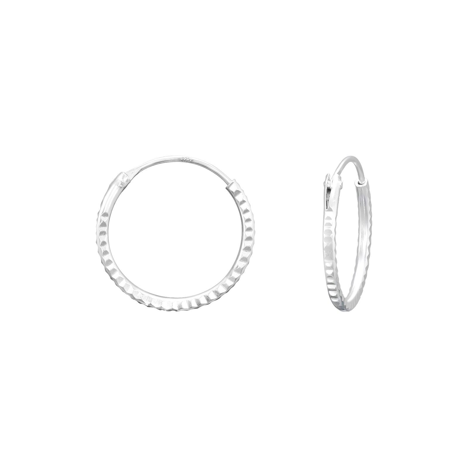Hopearenkaat, Diamond Cut Silver Hoops -koristeelliset renkaat