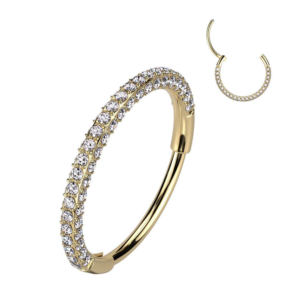 Lävistysrengas 0,8mm, Titanium 3 Sides in Gold -titaaninen clicker