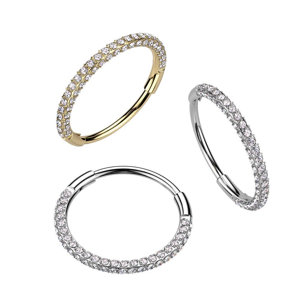 Lävistysrengas 0,8mm, Titanium 3 Sides in Gold -titaaninen clicker