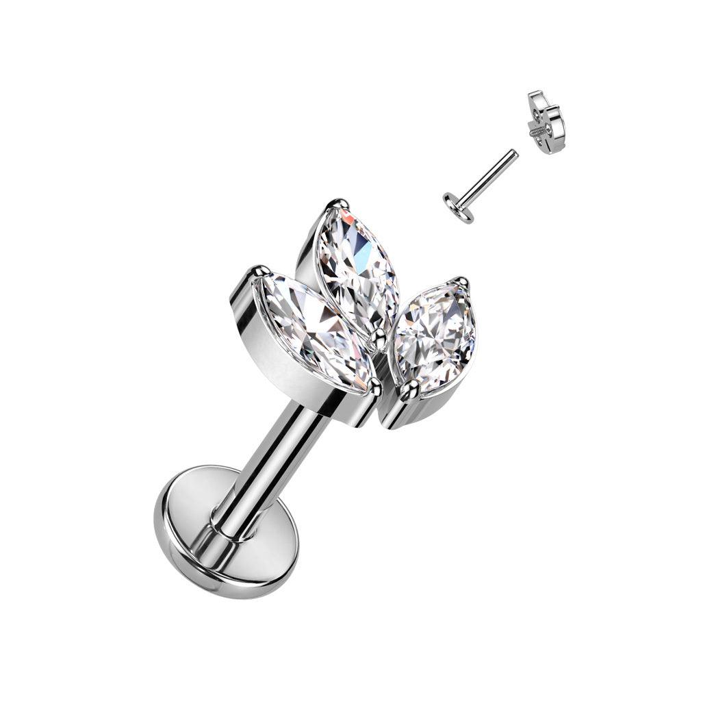 Rustokoru/traguskoru, Marquise Leaf -titaaninen labret