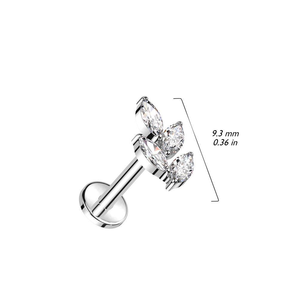 Rustokoru/traguskoru, Marquise Leaf Top -titaaninen labret