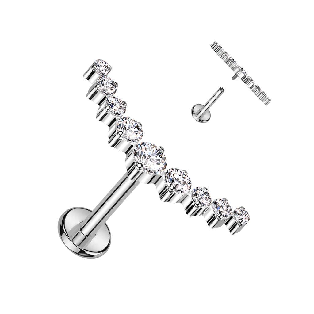 Rustokoru/traguskoru, Curved CZ Top -titaaninen labret