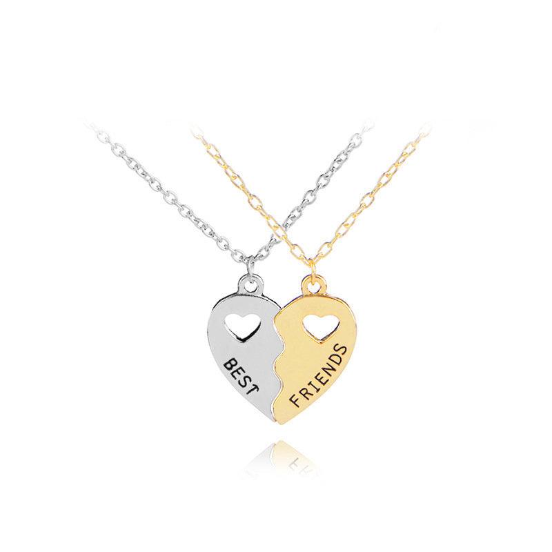 Best Friends Jewelry, Silver & Gold Heart -heart-shaped friendship jewelry