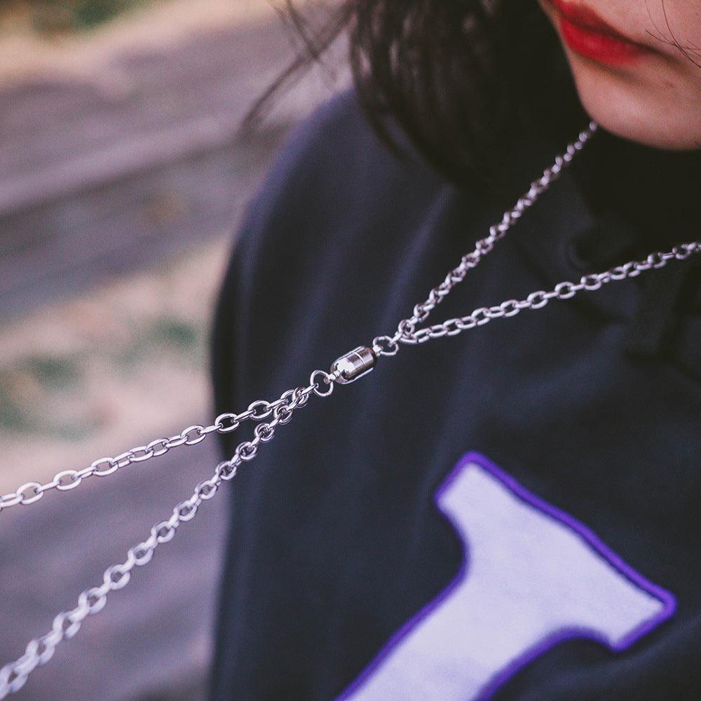 Kaulakoru, Silver Couple Necklace -rakkauskoru magneetilla