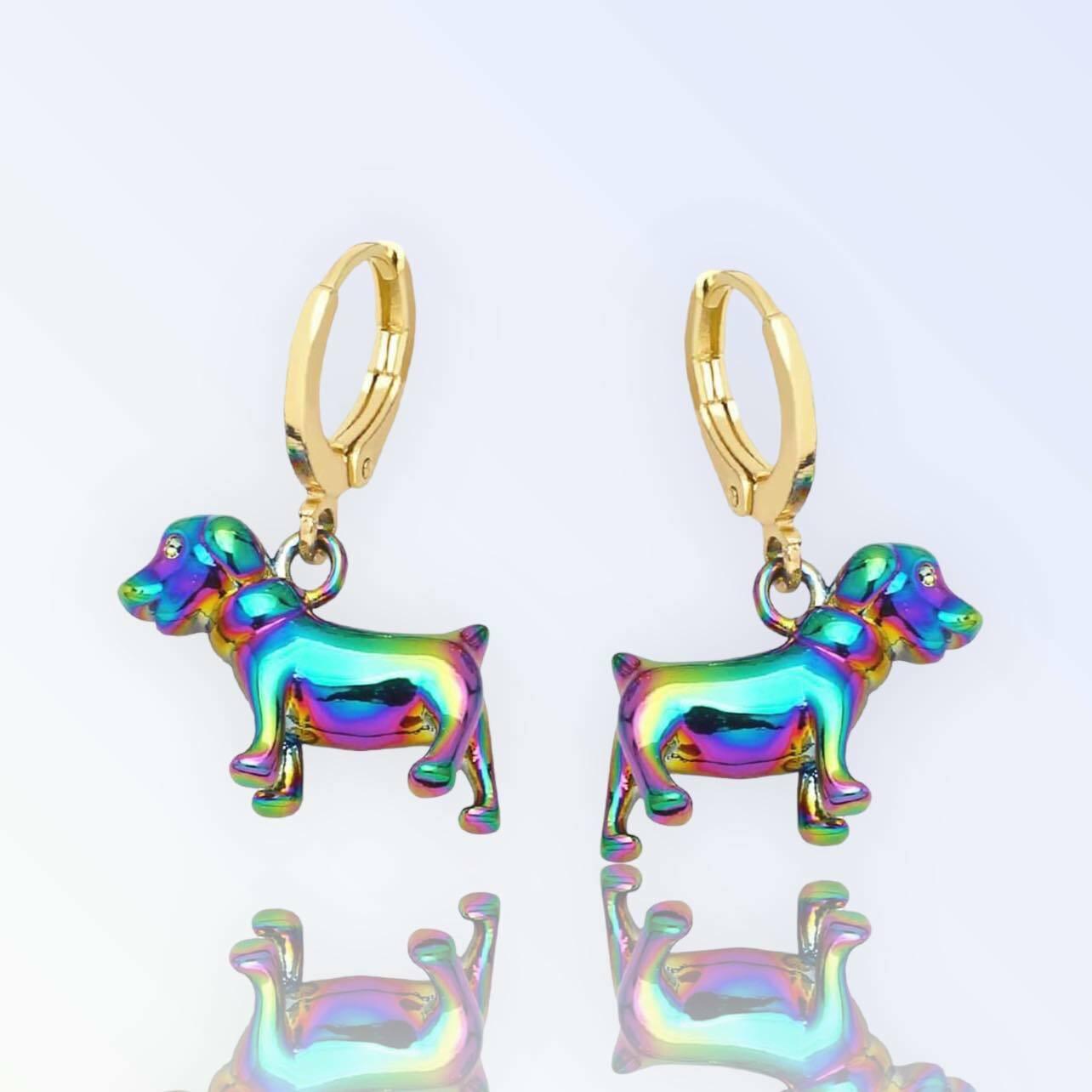 Earrings, Dog - colorful dog earrings