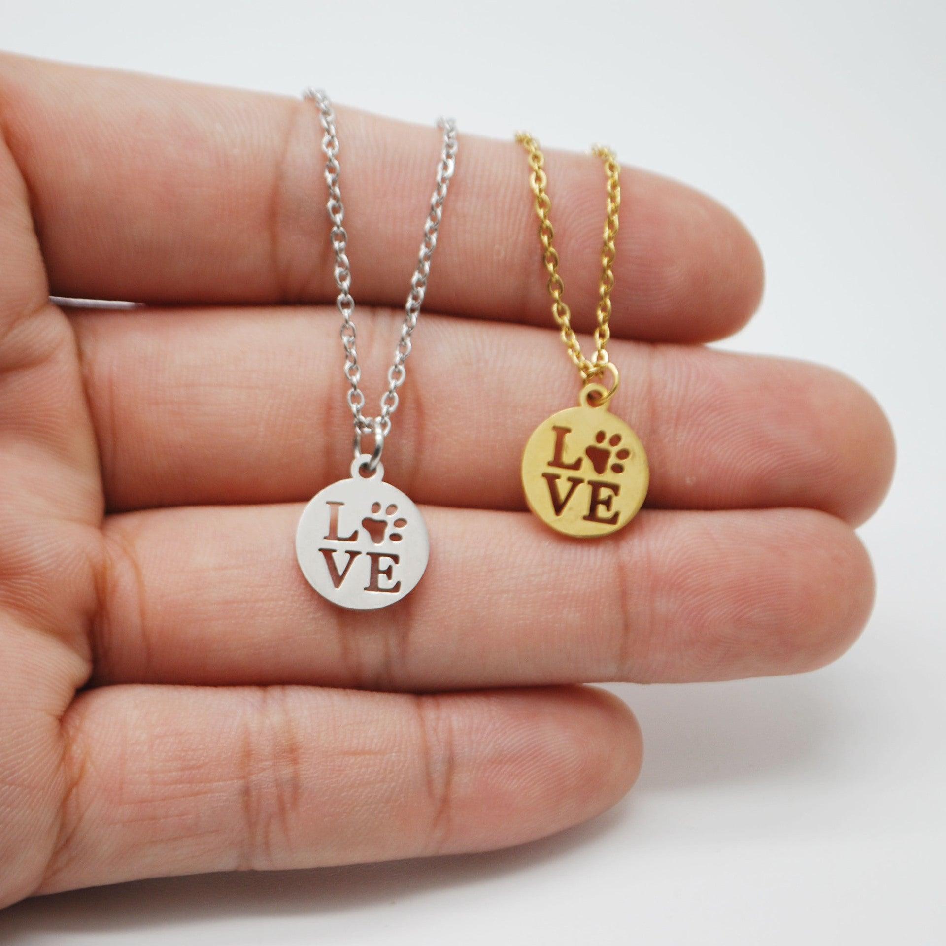 Kirurginteräskaulakoru, Love Paw -tassunjälki kaulakoru (hopea)