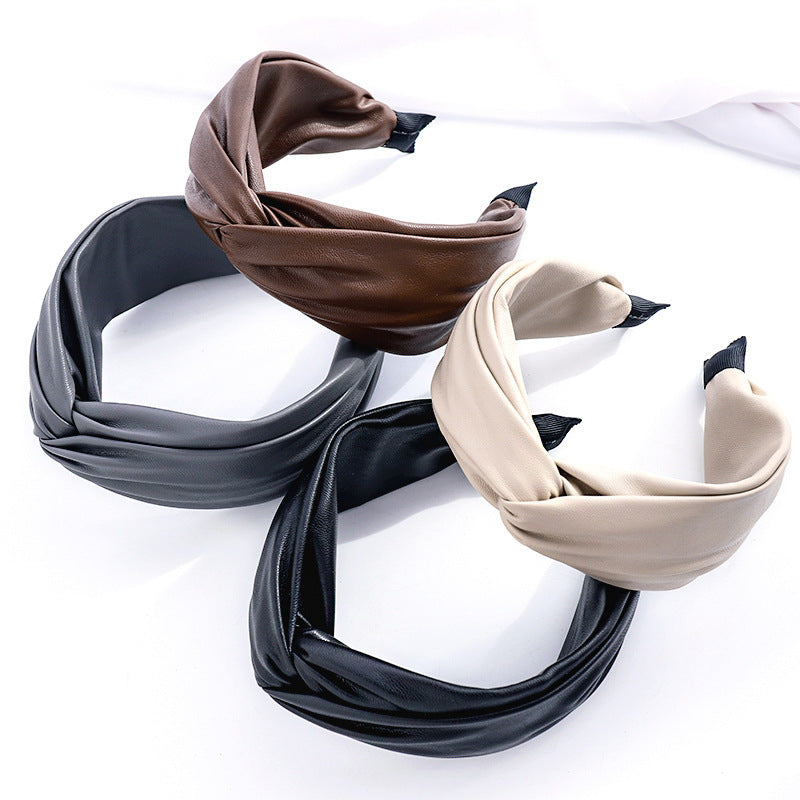 SUGAR SUGAR®, Teagan Hairband -ruskea keinonahka comfy-hiuspanta
