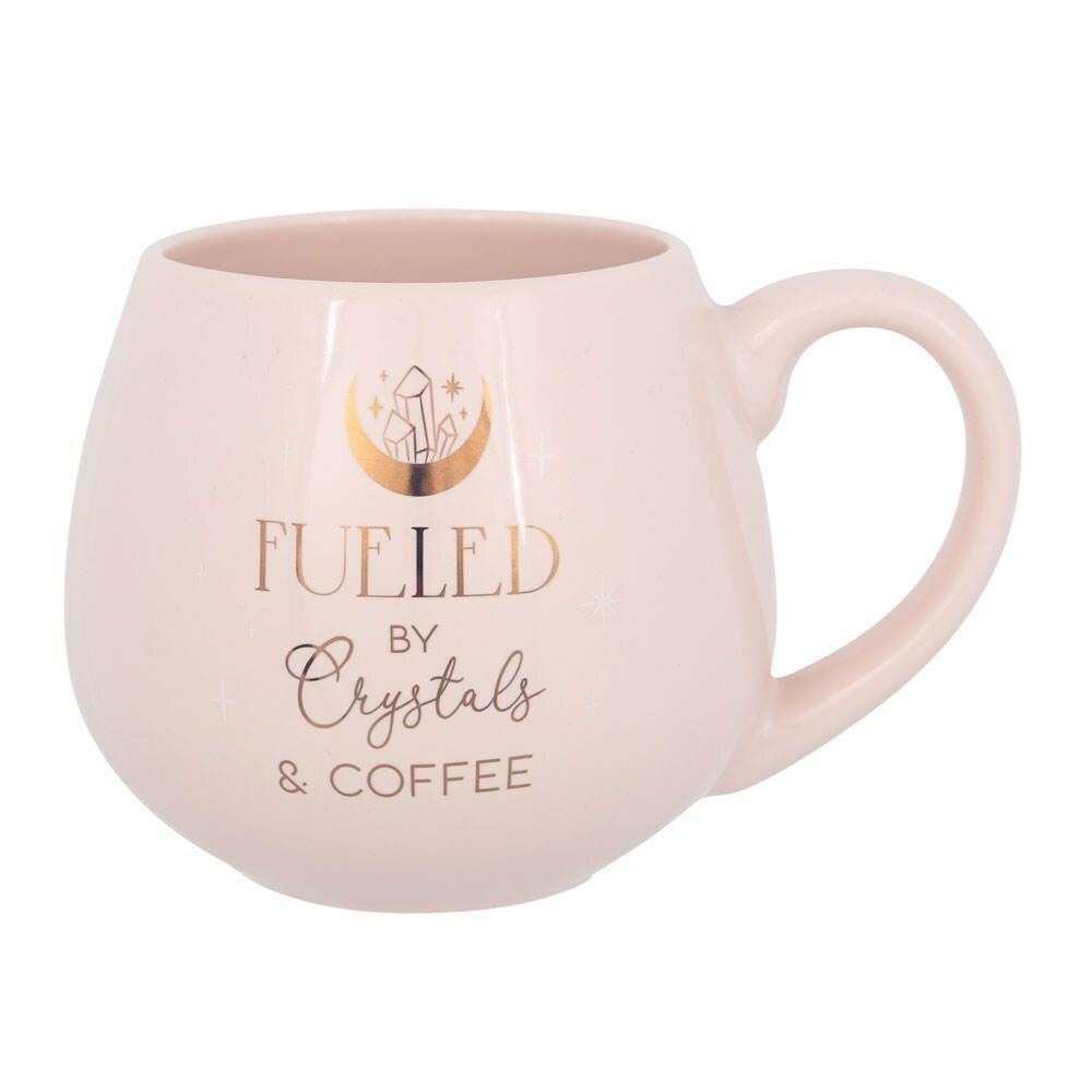 Muki, Fueled By Crystals and Coffee Mug -vaaleanpunainen muki